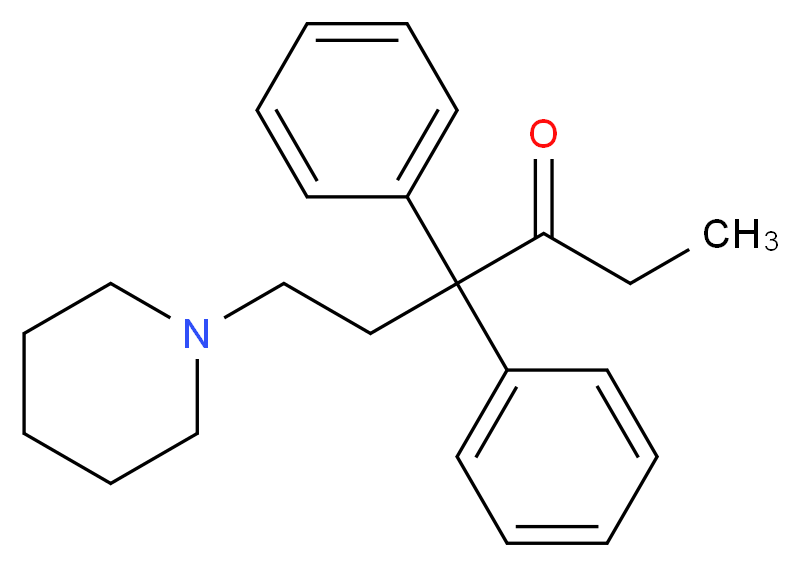 4,4-diphenyl-6-(piperidin-1-yl)hexan-3-one_分子结构_CAS_561-48-8