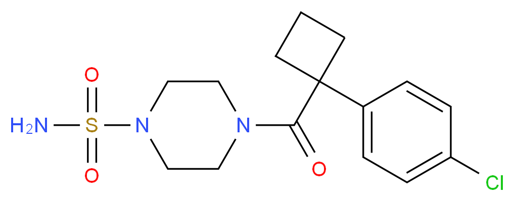 4-{[1-(4-chlorophenyl)cyclobutyl]carbonyl}piperazine-1-sulfonamide_分子结构_CAS_)
