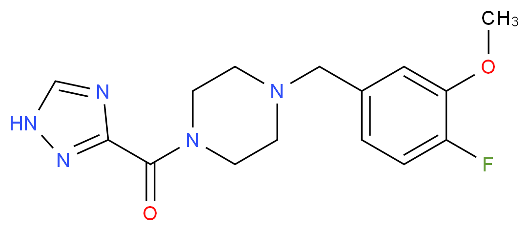 1-(4-fluoro-3-methoxybenzyl)-4-(1H-1,2,4-triazol-3-ylcarbonyl)piperazine_分子结构_CAS_)