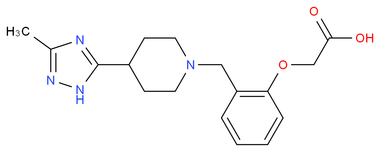 (2-{[4-(3-methyl-1H-1,2,4-triazol-5-yl)piperidin-1-yl]methyl}phenoxy)acetic acid_分子结构_CAS_)