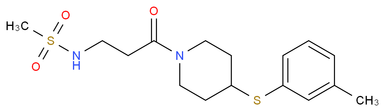 N-(3-{4-[(3-methylphenyl)thio]-1-piperidinyl}-3-oxopropyl)methanesulfonamide (non-preferred name)_分子结构_CAS_)