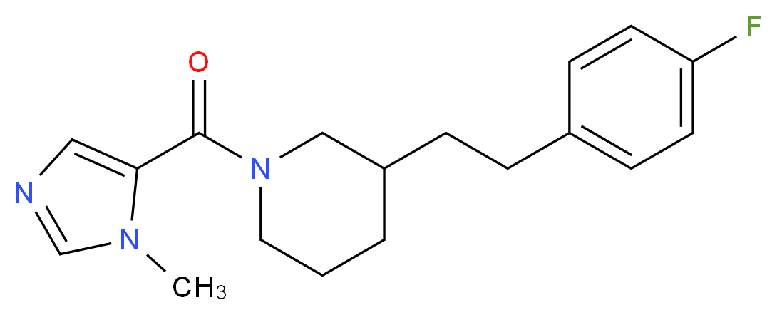 3-[2-(4-fluorophenyl)ethyl]-1-[(1-methyl-1H-imidazol-5-yl)carbonyl]piperidine_分子结构_CAS_)