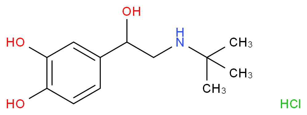 4-[2-(tert-butylamino)-1-hydroxyethyl]benzene-1,2-diol hydrochloride_分子结构_CAS_52872-37-4