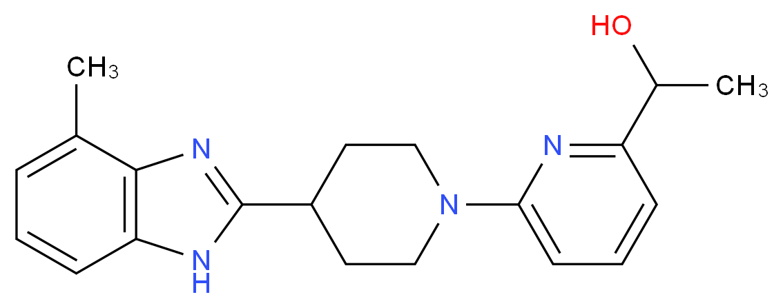 1-{6-[4-(4-methyl-1H-benzimidazol-2-yl)-1-piperidinyl]-2-pyridinyl}ethanol_分子结构_CAS_)