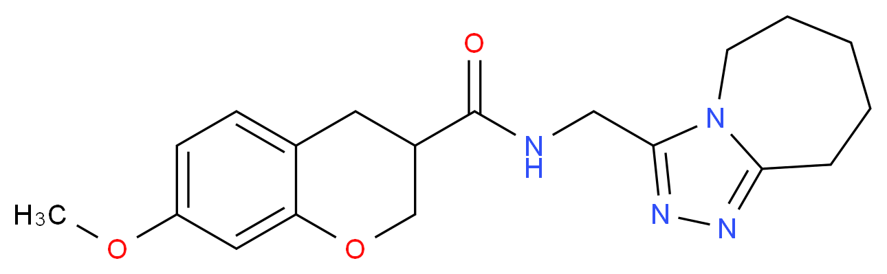 7-methoxy-N-(6,7,8,9-tetrahydro-5H-[1,2,4]triazolo[4,3-a]azepin-3-ylmethyl)chromane-3-carboxamide_分子结构_CAS_)