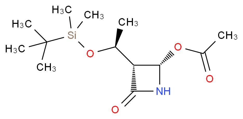 (2S,3R)-3-[(1S)-1-[(tert-butyldimethylsilyl)oxy]ethyl]-4-oxoazetidin-2-yl acetate_分子结构_CAS_76855-69-1