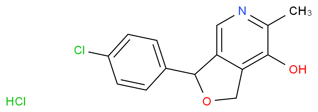 3-(4-chlorophenyl)-6-methyl-1H,3H-furo[3,4-c]pyridin-7-ol hydrochloride_分子结构_CAS_82747-56-6