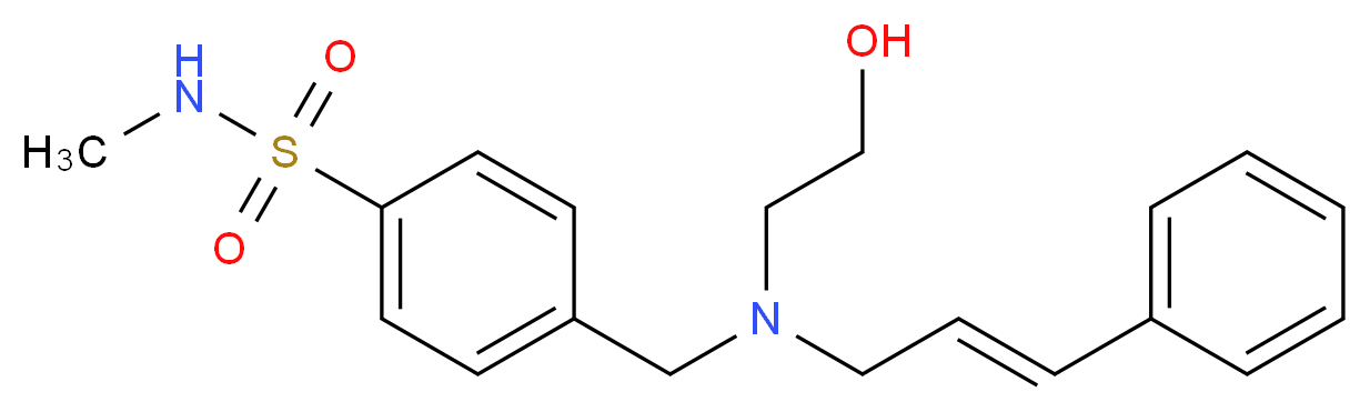 4-({(2-hydroxyethyl)[(2E)-3-phenylprop-2-en-1-yl]amino}methyl)-N-methylbenzenesulfonamide_分子结构_CAS_)