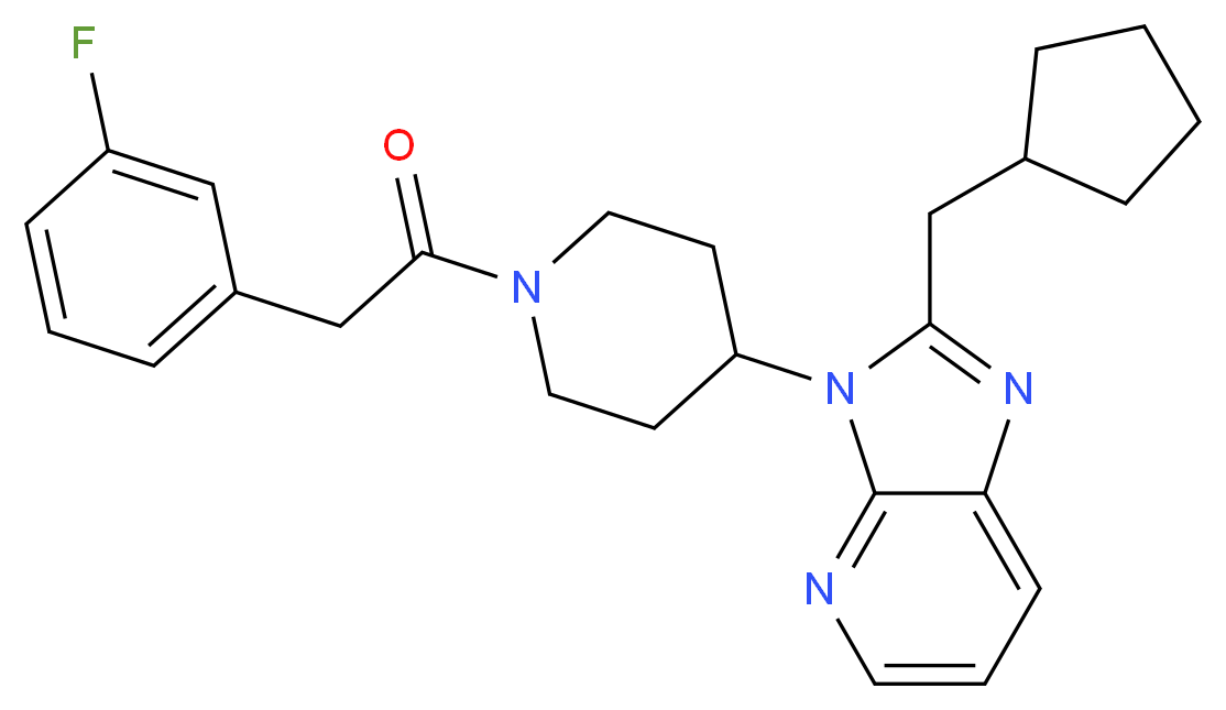 2-(cyclopentylmethyl)-3-{1-[(3-fluorophenyl)acetyl]-4-piperidinyl}-3H-imidazo[4,5-b]pyridine_分子结构_CAS_)