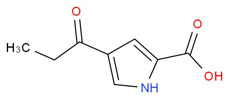 4-Propionyl-1H-pyrrole-2-carboxylic acid_分子结构_CAS_111468-94-1)