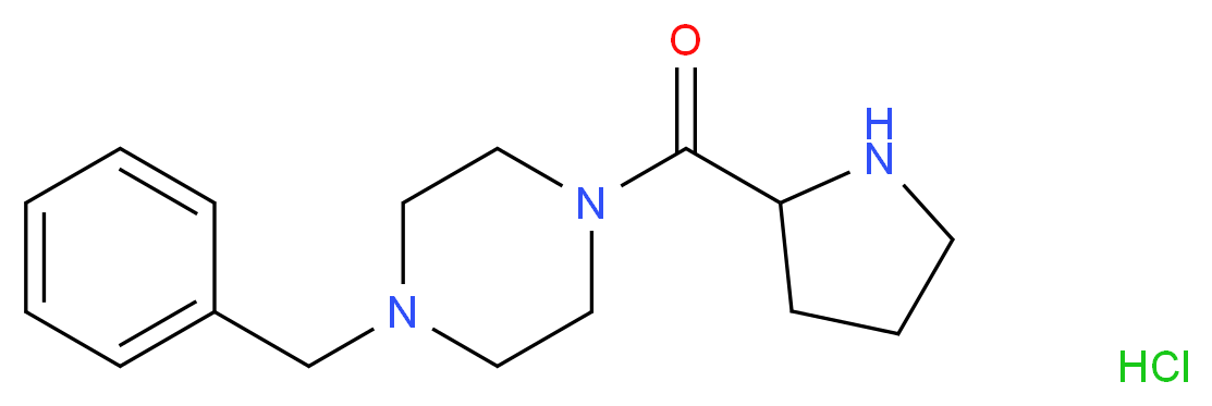 (4-Benzyl-1-piperazinyl)(2-pyrrolidinyl)methanone hydrochloride_分子结构_CAS_)