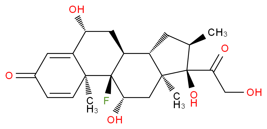 (1R,2S,8R,10S,11S,13R,14R,15S,17S)-1-fluoro-8,14,17-trihydroxy-14-(2-hydroxyacetyl)-2,13,15-trimethyltetracyclo[8.7.0.0<sup>2</sup>,<sup>7</sup>.0<sup>1</sup><sup>1</sup>,<sup>1</sup><sup>5</sup>]heptadeca-3,6-dien-5-one_分子结构_CAS_55879-47-5
