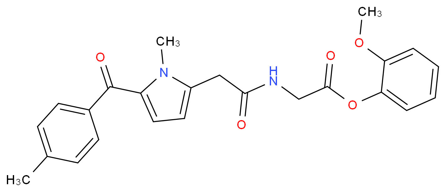 2-Methoxyphenyl 2-(2-(1-methyl-5-(4-methylbenzoyl)-1H-pyrrol-2-yl)acetamido)acetate_分子结构_CAS_87344-06-7)