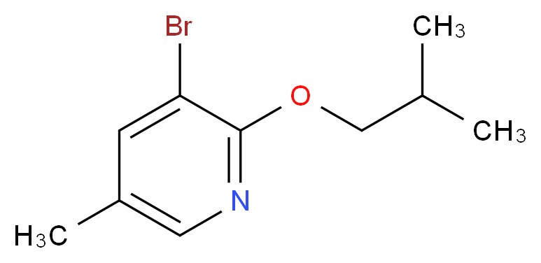 3-Bromo-2-isobutoxy-5-methylpyridine_分子结构_CAS_1255574-44-7)