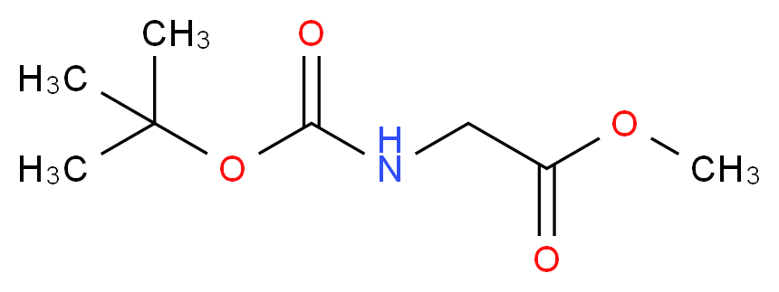 N-(叔丁氧基羰基)甘氨酸甲酯_分子结构_CAS_31954-27-5)