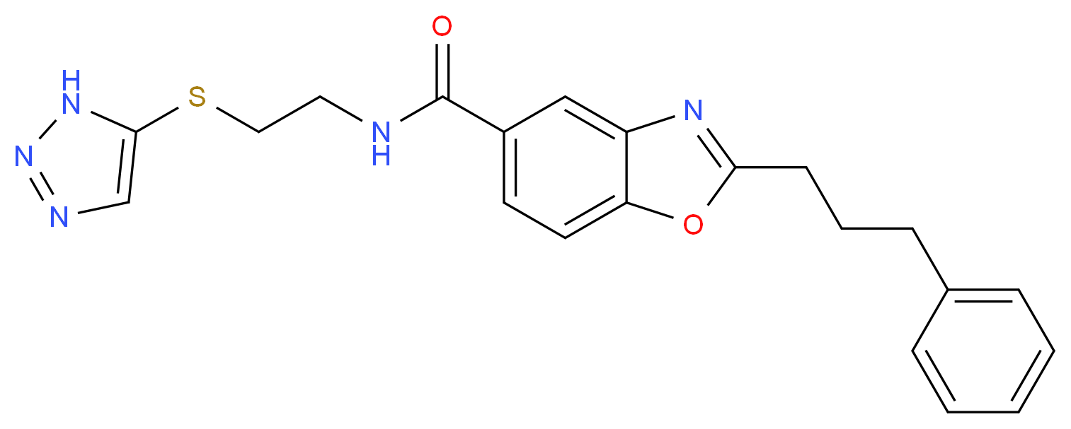 2-(3-phenylpropyl)-N-[2-(1H-1,2,3-triazol-5-ylthio)ethyl]-1,3-benzoxazole-5-carboxamide_分子结构_CAS_)