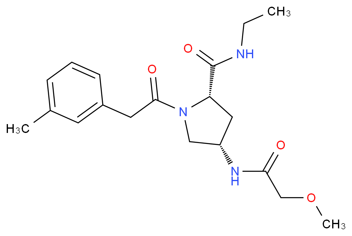 (4S)-N-ethyl-4-[(methoxyacetyl)amino]-1-[(3-methylphenyl)acetyl]-L-prolinamide_分子结构_CAS_)