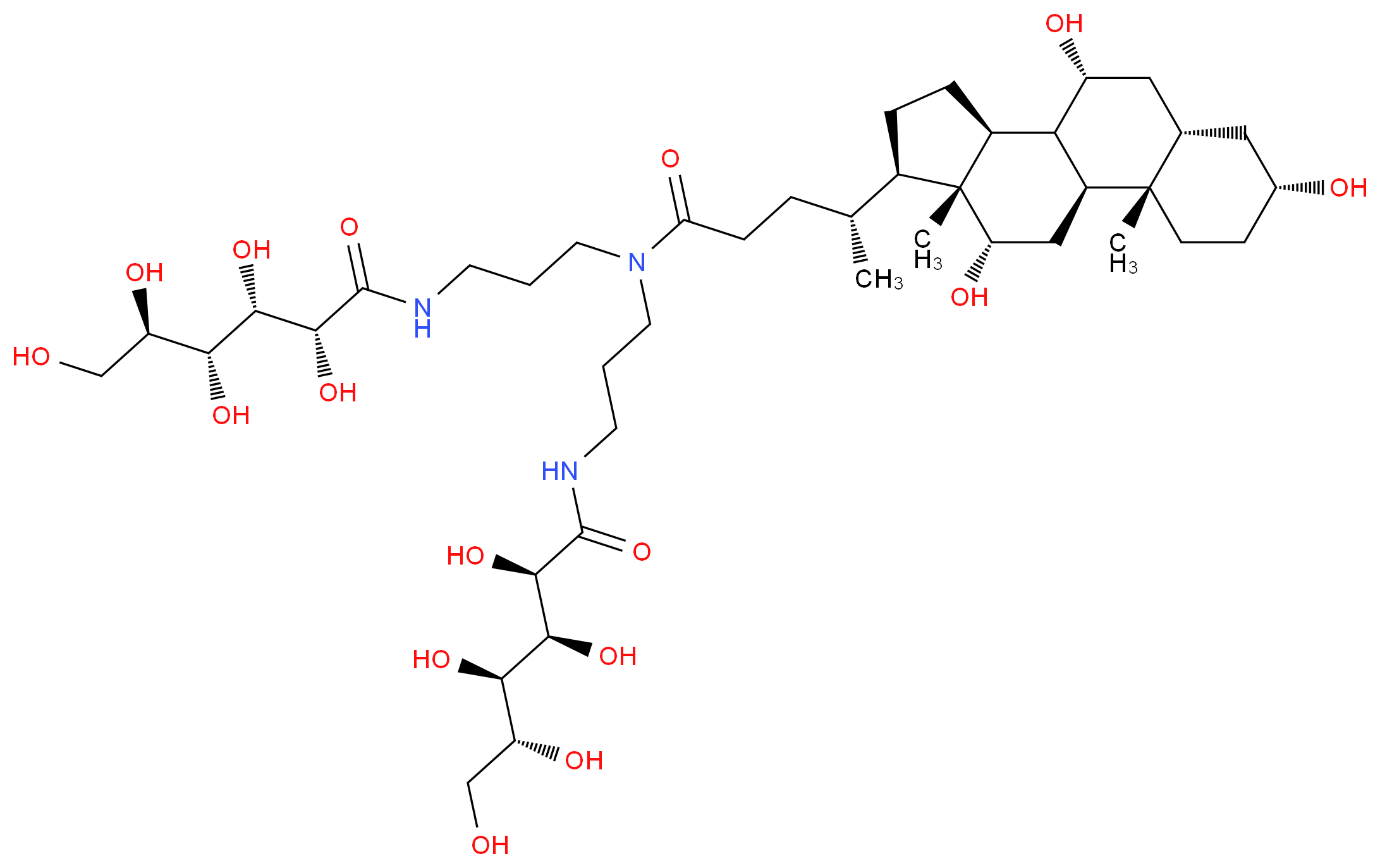 N,N-Bis[3-D-gluconamidopropyl]cholamide_分子结构_CAS_86303-22-2)