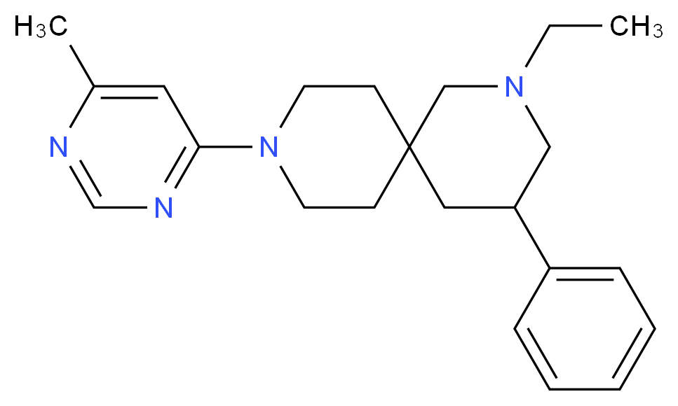 2-ethyl-9-(6-methyl-4-pyrimidinyl)-4-phenyl-2,9-diazaspiro[5.5]undecane_分子结构_CAS_)