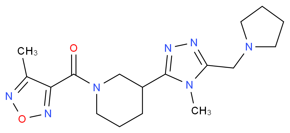 1-[(4-methyl-1,2,5-oxadiazol-3-yl)carbonyl]-3-[4-methyl-5-(pyrrolidin-1-ylmethyl)-4H-1,2,4-triazol-3-yl]piperidine_分子结构_CAS_)
