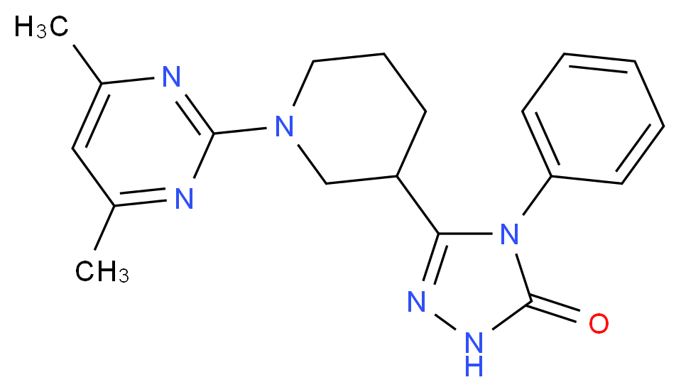 5-[1-(4,6-dimethyl-2-pyrimidinyl)-3-piperidinyl]-4-phenyl-2,4-dihydro-3H-1,2,4-triazol-3-one_分子结构_CAS_)