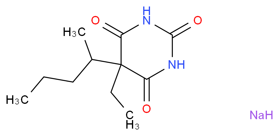 5-ethyl-5-(pentan-2-yl)-1,3-diazinane-2,4,6-trione sodium_分子结构_CAS_57-33-0