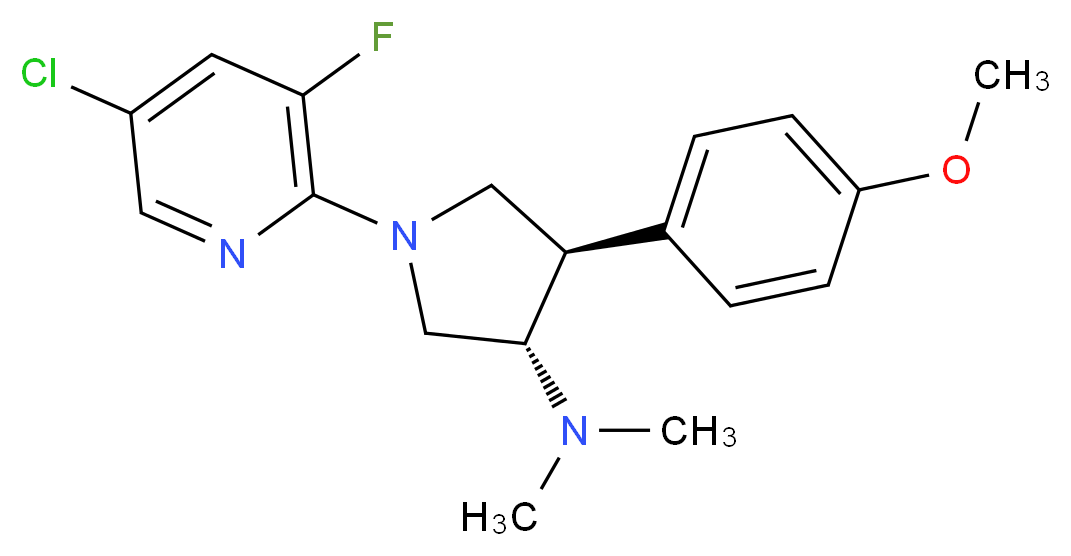 (3S*,4R*)-1-(5-chloro-3-fluoro-2-pyridinyl)-4-(4-methoxyphenyl)-N,N-dimethyl-3-pyrrolidinamine_分子结构_CAS_)