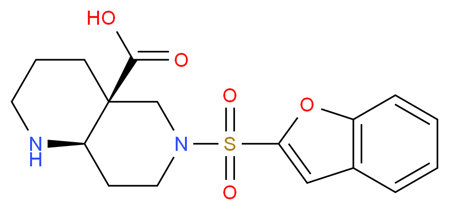 (4aS*,8aR*)-6-(1-benzofuran-2-ylsulfonyl)octahydro-1,6-naphthyridine-4a(2H)-carboxylic acid_分子结构_CAS_)