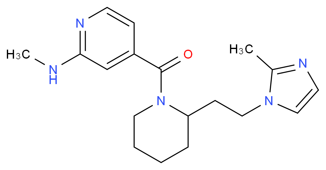 N-methyl-4-({2-[2-(2-methyl-1H-imidazol-1-yl)ethyl]-1-piperidinyl}carbonyl)-2-pyridinamine_分子结构_CAS_)