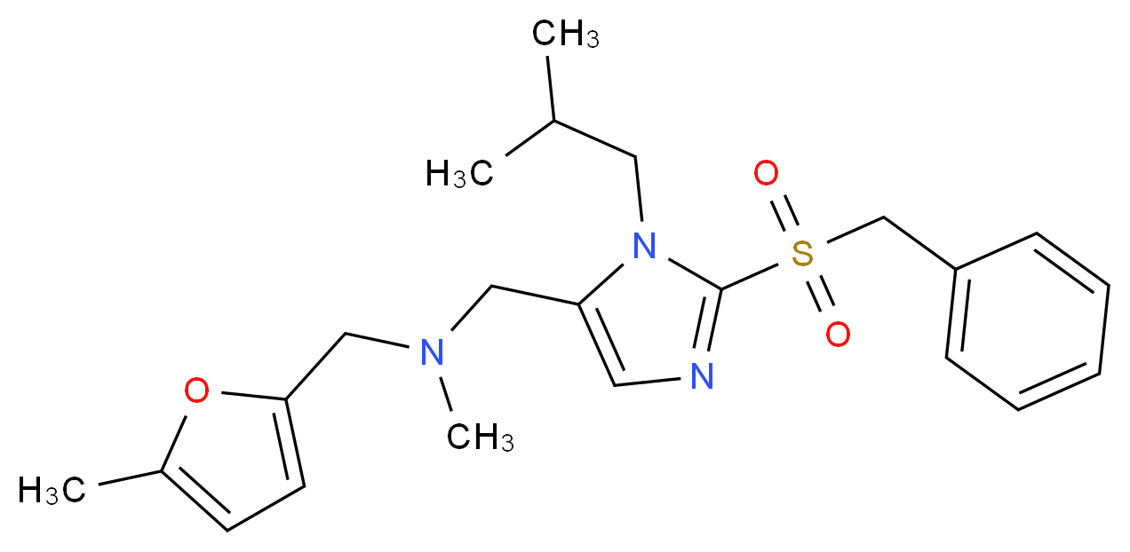 1-[2-(benzylsulfonyl)-1-isobutyl-1H-imidazol-5-yl]-N-methyl-N-[(5-methyl-2-furyl)methyl]methanamine_分子结构_CAS_)