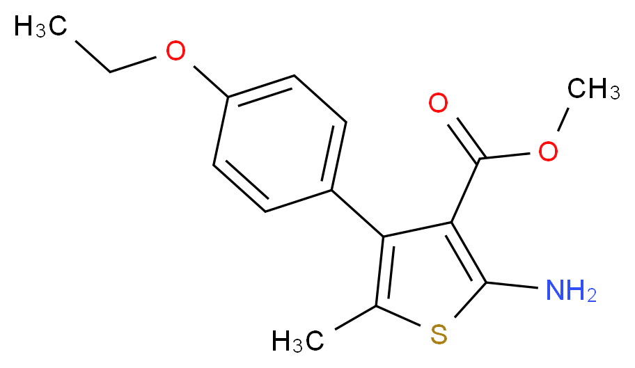 methyl 2-amino-4-(4-ethoxyphenyl)-5-methylthiophene-3-carboxylate_分子结构_CAS_351158-36-6