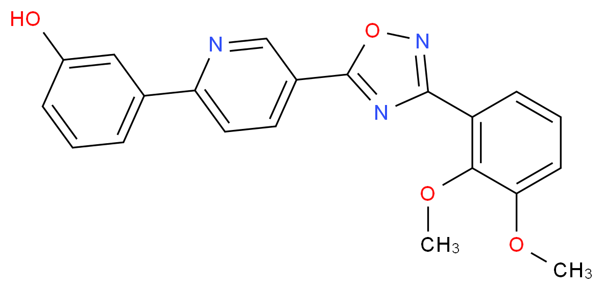3-{5-[3-(2,3-dimethoxyphenyl)-1,2,4-oxadiazol-5-yl]pyridin-2-yl}phenol_分子结构_CAS_)