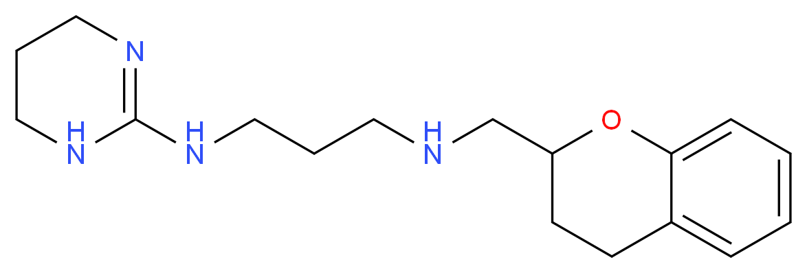 (3,4-dihydro-2H-1-benzopyran-2-ylmethyl)({3-[(1,4,5,6-tetrahydropyrimidin-2-yl)amino]propyl})amine_分子结构_CAS_155428-00-5