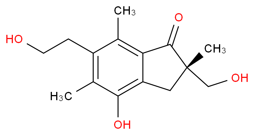 (2S)-4-hydroxy-6-(2-hydroxyethyl)-2-(hydroxymethyl)-2,5,7-trimethyl-2,3-dihydro-1H-inden-1-one_分子结构_CAS_53823-03-3