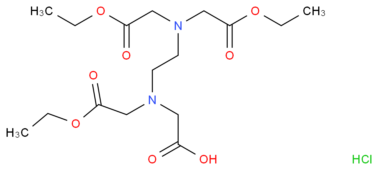 2-({2-[bis(2-ethoxy-2-oxoethyl)amino]ethyl}(2-ethoxy-2-oxoethyl)amino)acetic acid hydrochloride_分子结构_CAS_90359-20-9