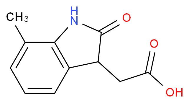2-(7-methyl-2-oxo-2,3-dihydro-1H-indol-3-yl)acetic acid_分子结构_CAS_959241-61-3