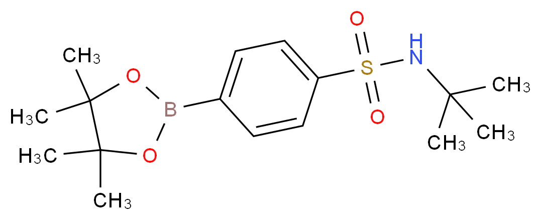N-tert-butyl-4-(tetramethyl-1,3,2-dioxaborolan-2-yl)benzene-1-sulfonamide_分子结构_CAS_648905-63-9