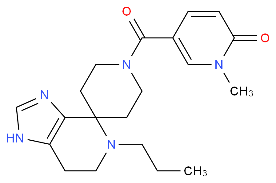 1-methyl-5-[(5-propyl-1,5,6,7-tetrahydro-1'H-spiro[imidazo[4,5-c]pyridine-4,4'-piperidin]-1'-yl)carbonyl]pyridin-2(1H)-one_分子结构_CAS_)