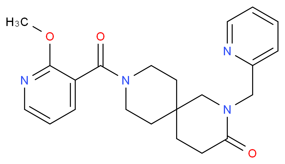 9-[(2-methoxypyridin-3-yl)carbonyl]-2-(pyridin-2-ylmethyl)-2,9-diazaspiro[5.5]undecan-3-one_分子结构_CAS_)