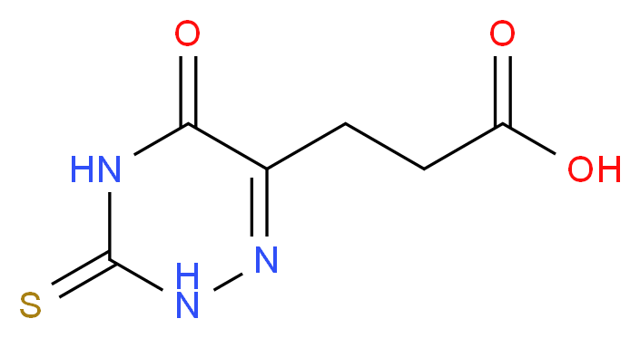 3-(5-oxo-3-sulfanylidene-2,3,4,5-tetrahydro-1,2,4-triazin-6-yl)propanoic acid_分子结构_CAS_7338-78-5