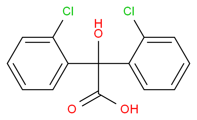 1,1-二(2-氯苯基)-1-羟基乙酸_分子结构_CAS_3152-12-3)