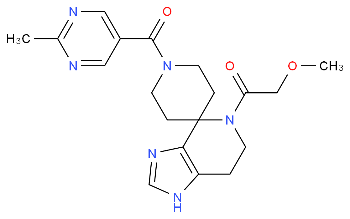 5-(methoxyacetyl)-1'-[(2-methylpyrimidin-5-yl)carbonyl]-1,5,6,7-tetrahydrospiro[imidazo[4,5-c]pyridine-4,4'-piperidine]_分子结构_CAS_)