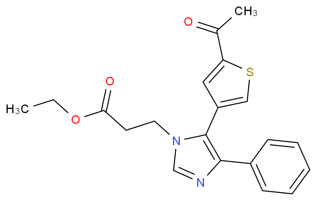 ethyl 3-[5-(5-acetyl-3-thienyl)-4-phenyl-1H-imidazol-1-yl]propanoate_分子结构_CAS_)