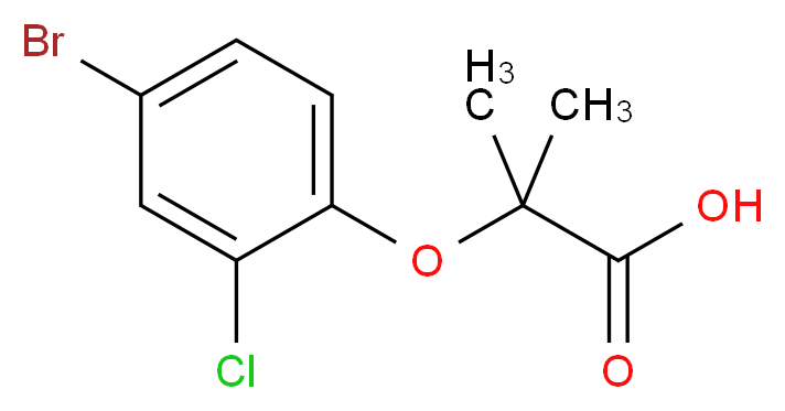 2-(4-bromo-2-chlorophenoxy)-2-methylpropanoic acid_分子结构_CAS_588681-98-5