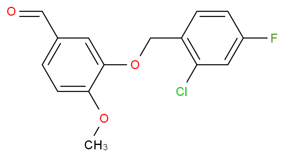 3-[(2-Chloro-4-fluorobenzyl)oxy]-4-methoxybenzaldehyde_分子结构_CAS_588681-50-9)