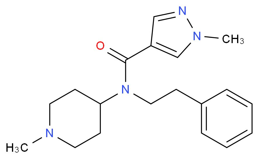 1-methyl-N-(1-methyl-4-piperidinyl)-N-(2-phenylethyl)-1H-pyrazole-4-carboxamide_分子结构_CAS_)