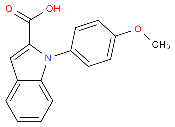 1-(4-METHOXY-PHENYL)-1H-INDOLE-2-CARBOXYLIC ACID_分子结构_CAS_300365-79-1)