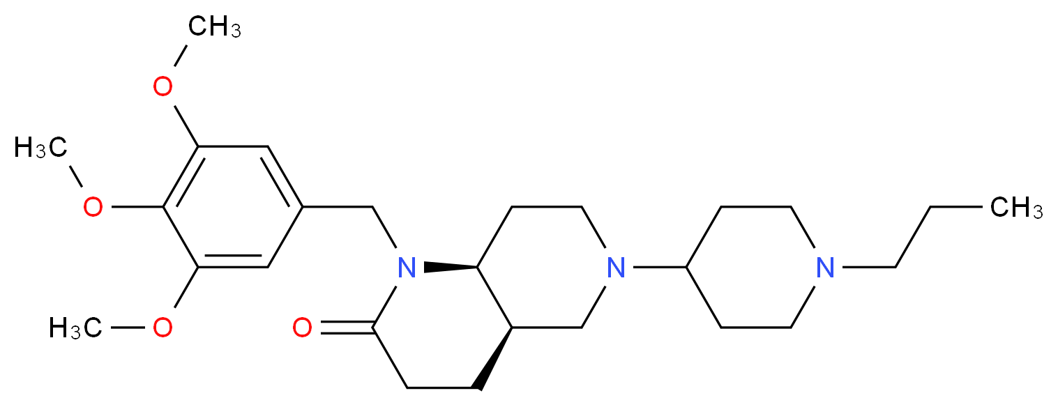 (4aR*,8aS*)-6-(1-propyl-4-piperidinyl)-1-(3,4,5-trimethoxybenzyl)octahydro-1,6-naphthyridin-2(1H)-one_分子结构_CAS_)