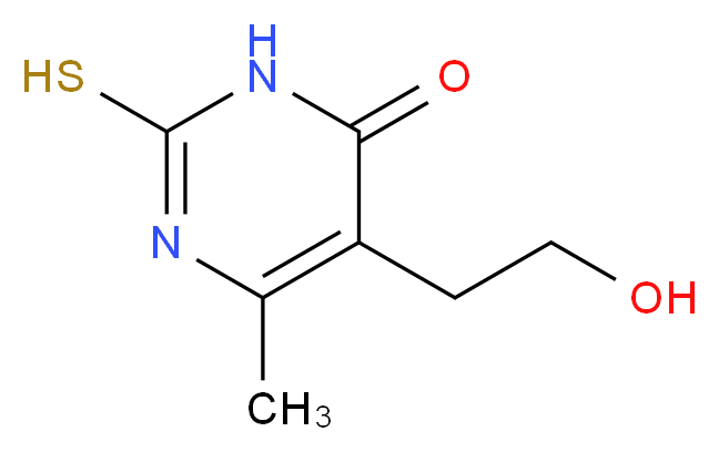 5-(2-hydroxyethyl)-6-methyl-2-sulfanyl-3,4-dihydropyrimidin-4-one_分子结构_CAS_21585-16-0