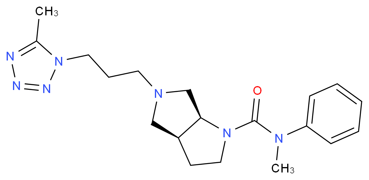 (3aS,6aS)-N-methyl-5-[3-(5-methyl-1H-tetrazol-1-yl)propyl]-N-phenylhexahydropyrrolo[3,4-b]pyrrole-1(2H)-carboxamide_分子结构_CAS_)